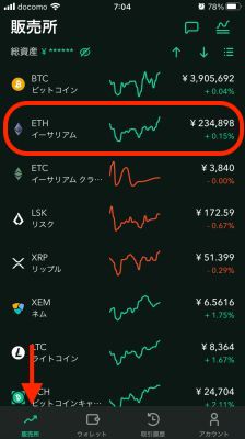 ETH入金手順