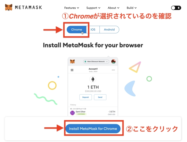 メタマスク　作成手順　PC
