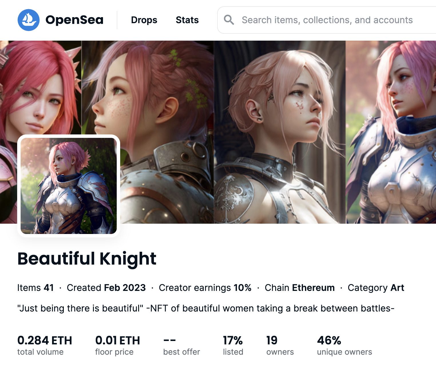 Beautiful Knight　OpenSea